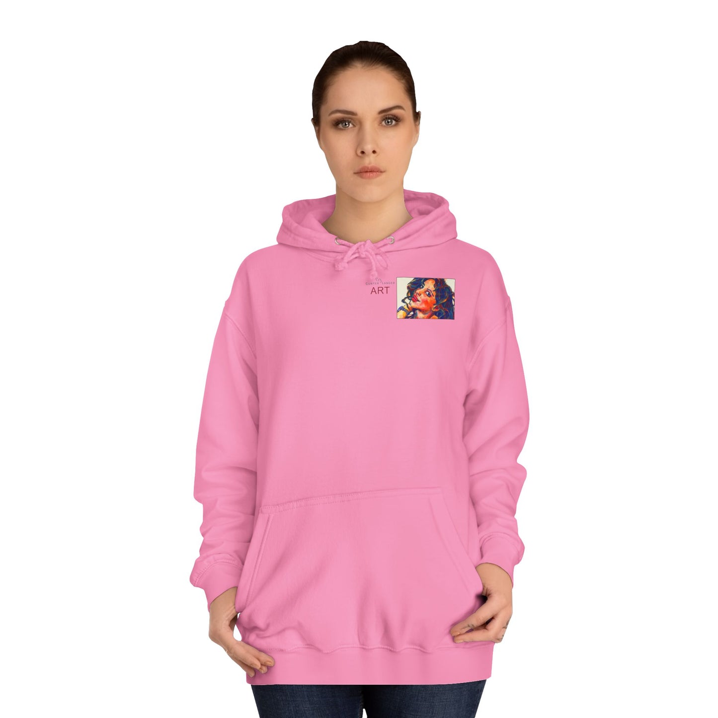 Unisex College Hoodie - Motiv: Frontseite Marlen H7 cm & Rückseite Marlen H 26 cm