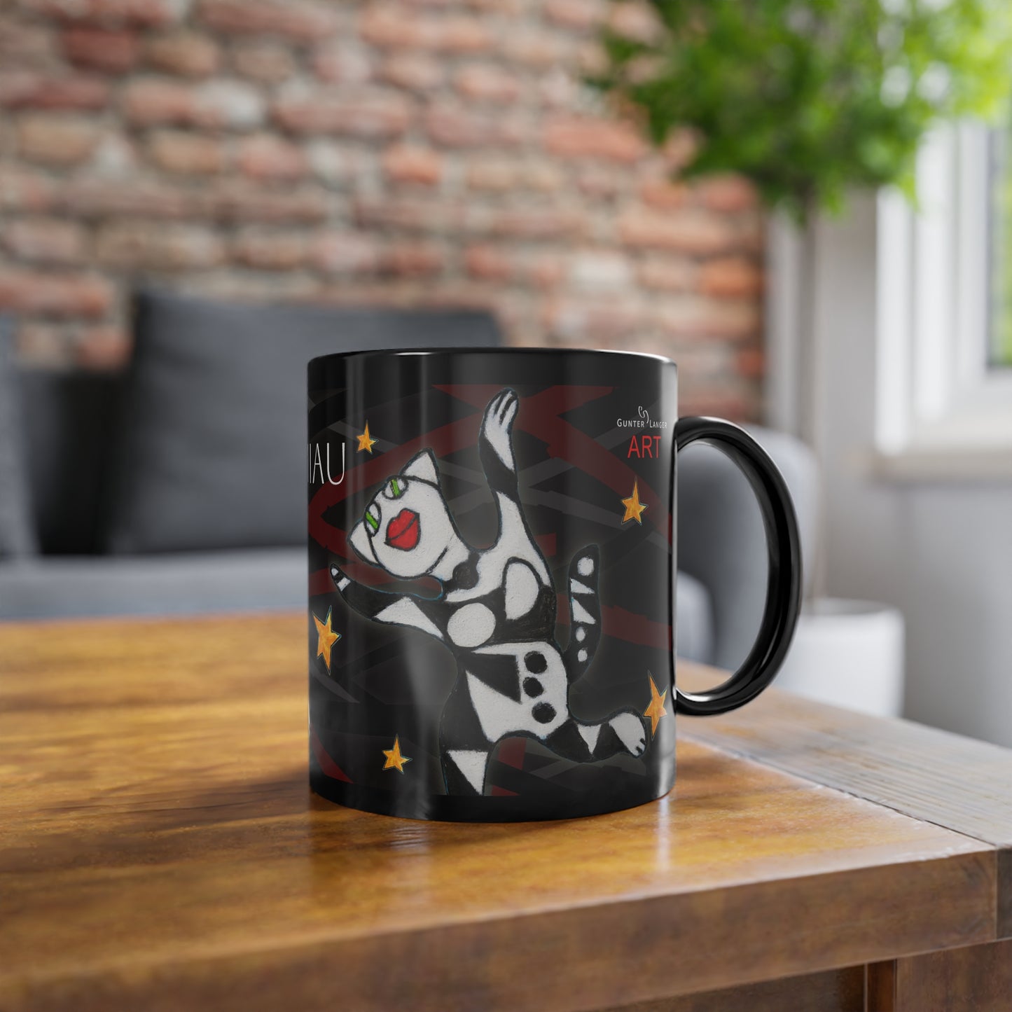 Coffee Cup, 11oz - Motiv: Miau 2S & Mikado Schwarz 3.2