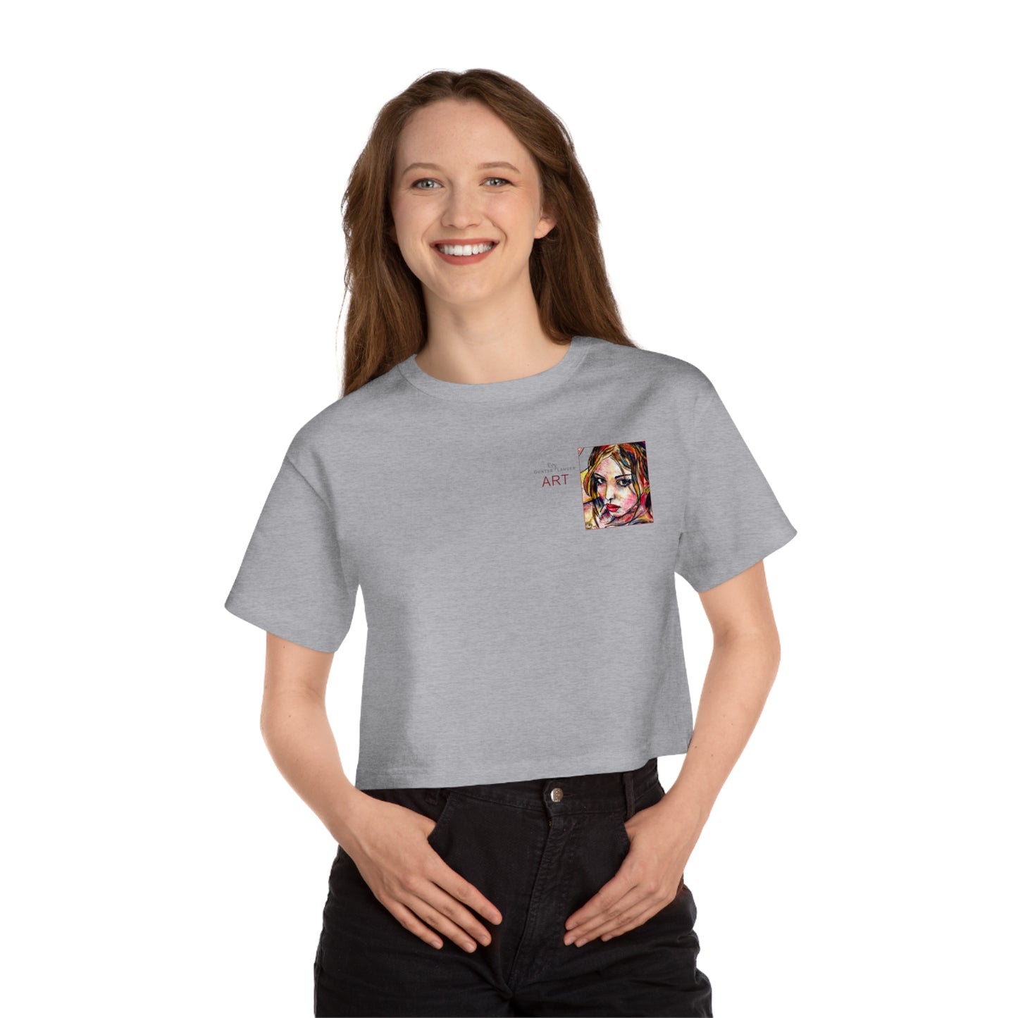 Champion Women's Heritage Cropped T-Shirt - Motiv: Front, Camilla, H 9 cm