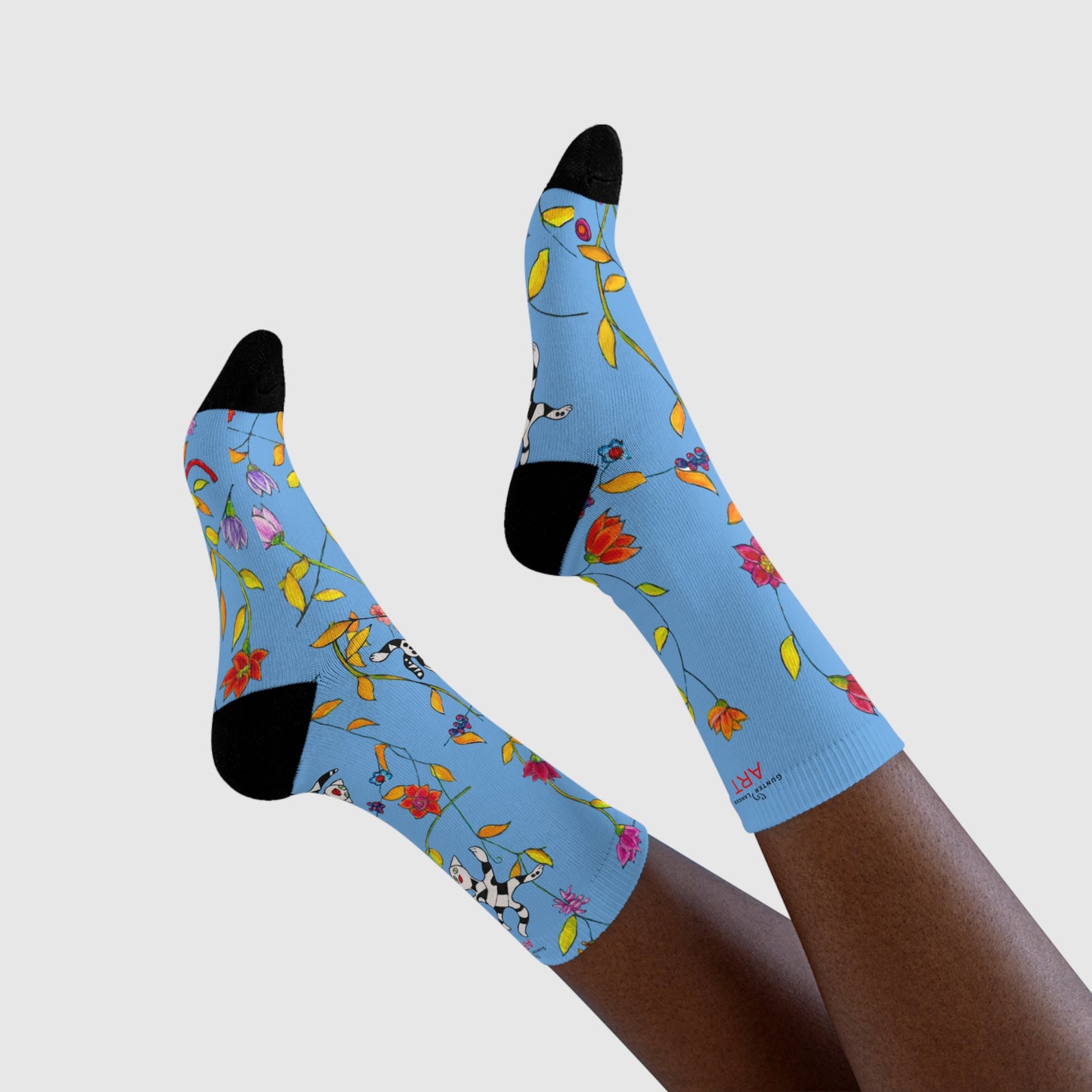 Sublimation Crew Socks (EU) - Motiv: Katzen und Ranken