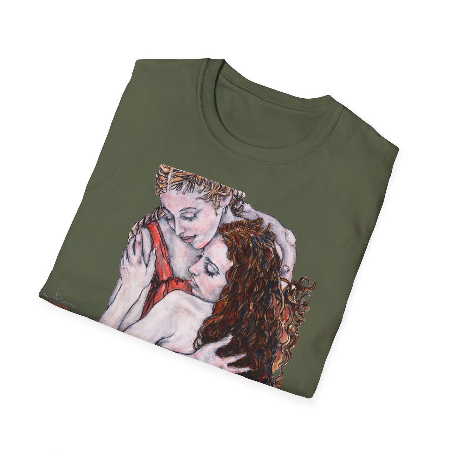 Unisex Softstyle T-Shirt - Mutter Tochter - Motiv: Front Bei dir, H40 cm