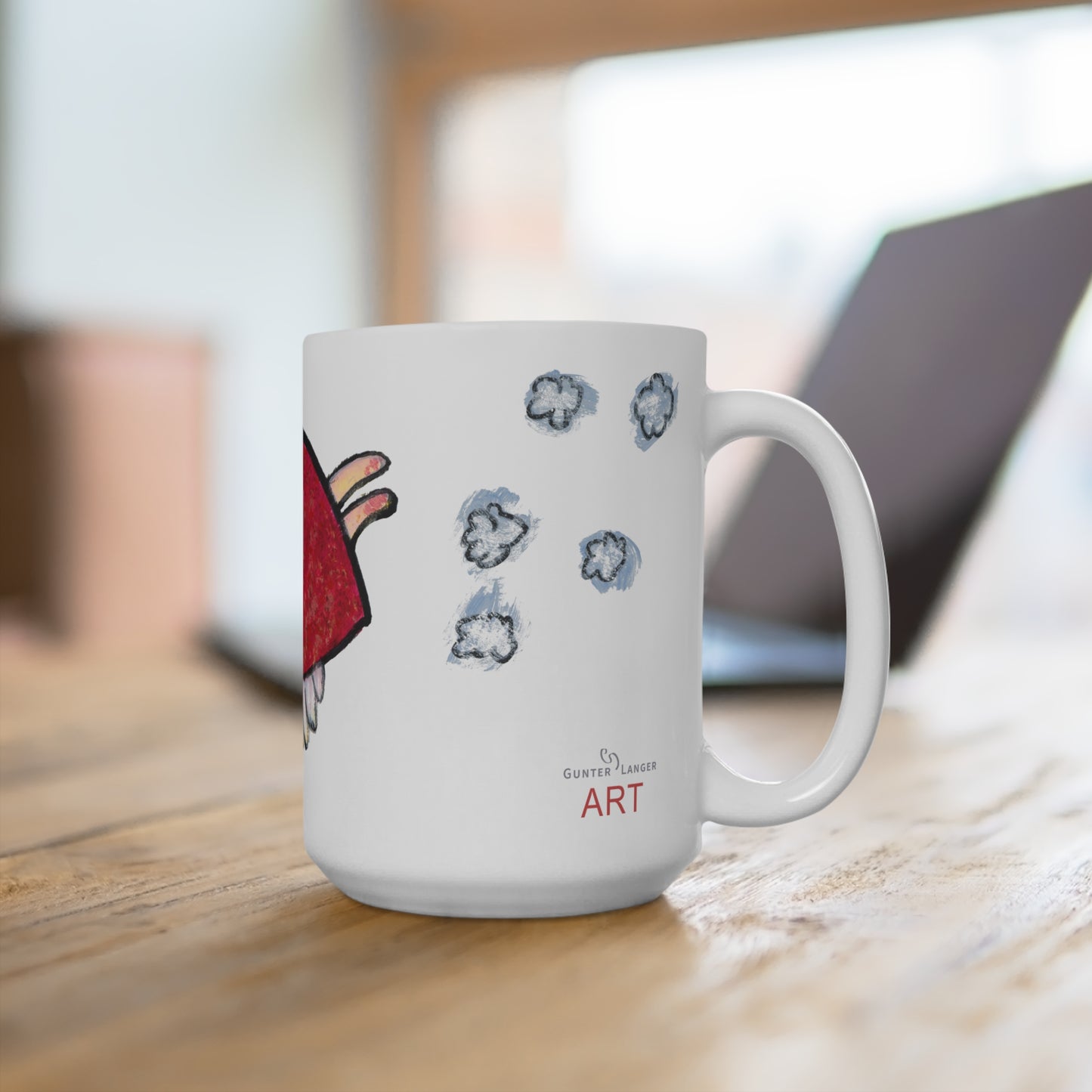 Ceramic Mug (EU) - Motiv: Engel 3 mit Schneeflocken