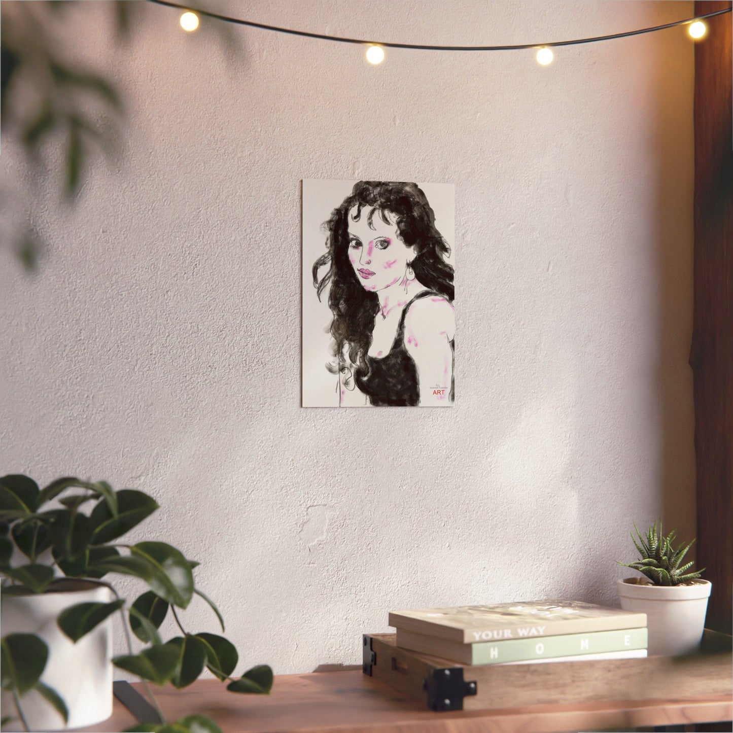 Aluminum Composite Panels - Motiv: Dame in Schwarz, H 29,7 cm