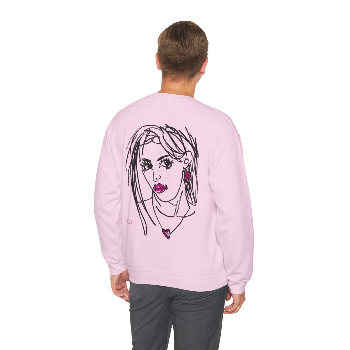 Unisex Heavy Blend™ Crewneck Sweatshirt - Motiv: Front Logo, & Rückseite Raja, H 40,6 cm