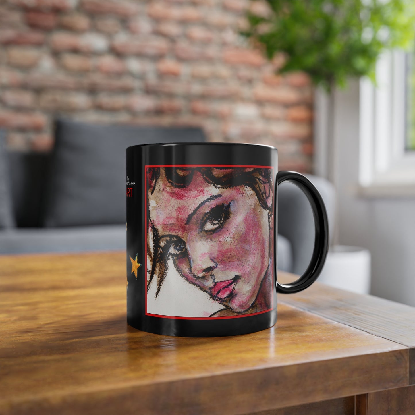 Black Coffee Cup, 11oz - Motiv: Carla, Ausschnitt