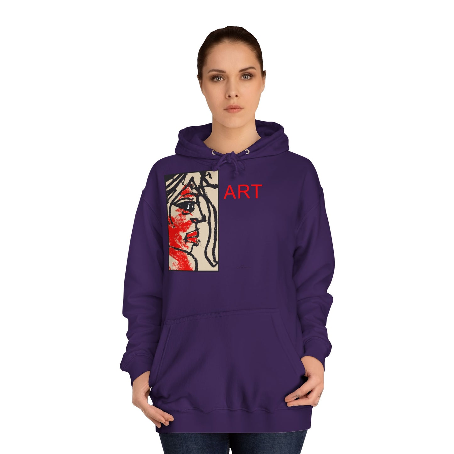 Unisex College Hoodie - Motiv: Front Ria (Ausschnitt) & Rückseite Ria, H48,5 cm