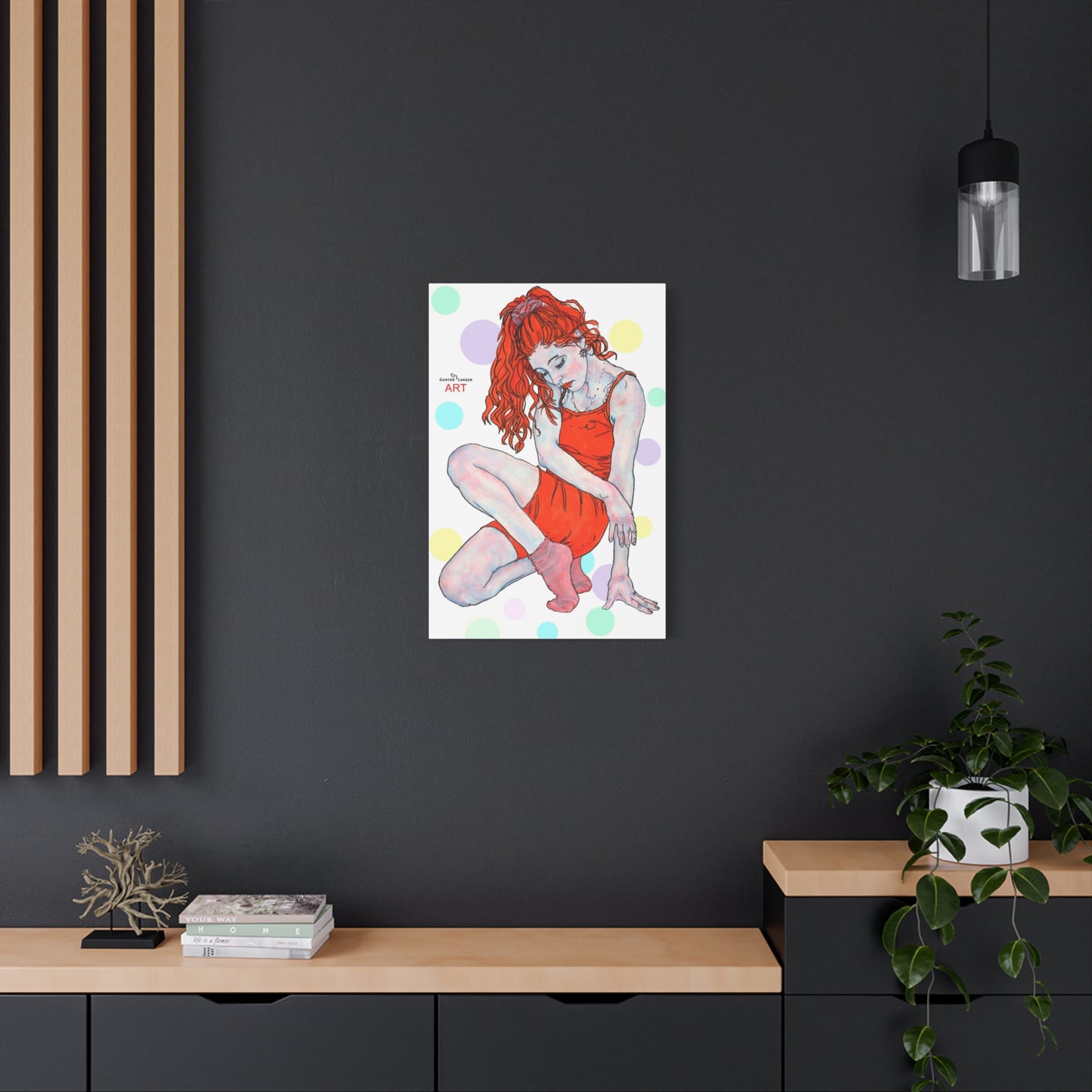 Matte Canvas, Stretched, 1.25" - Motiv: Julia, Farbkreise, Format Höhe 46, 61, 76 cm