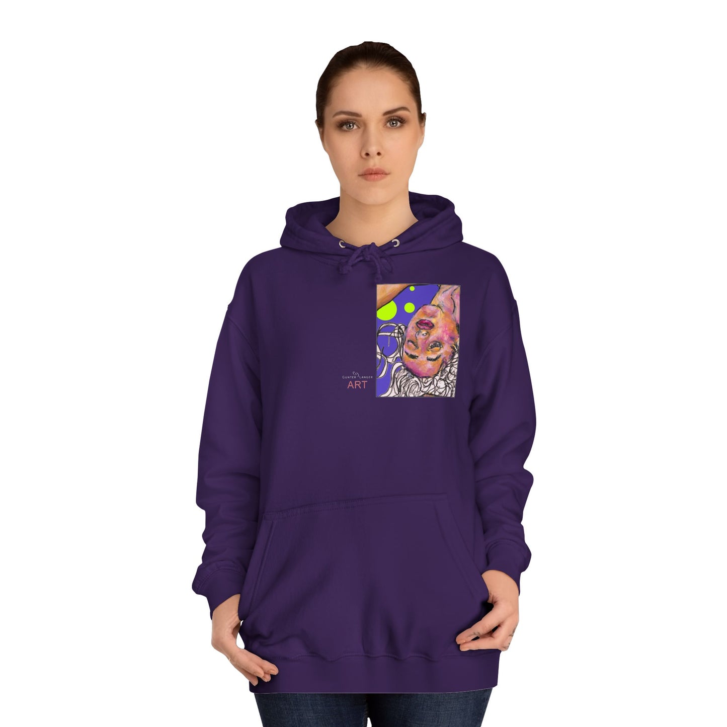 Unisex College Hoodie - Motiv: Front Hanna & Rückseite Hanna (violett)