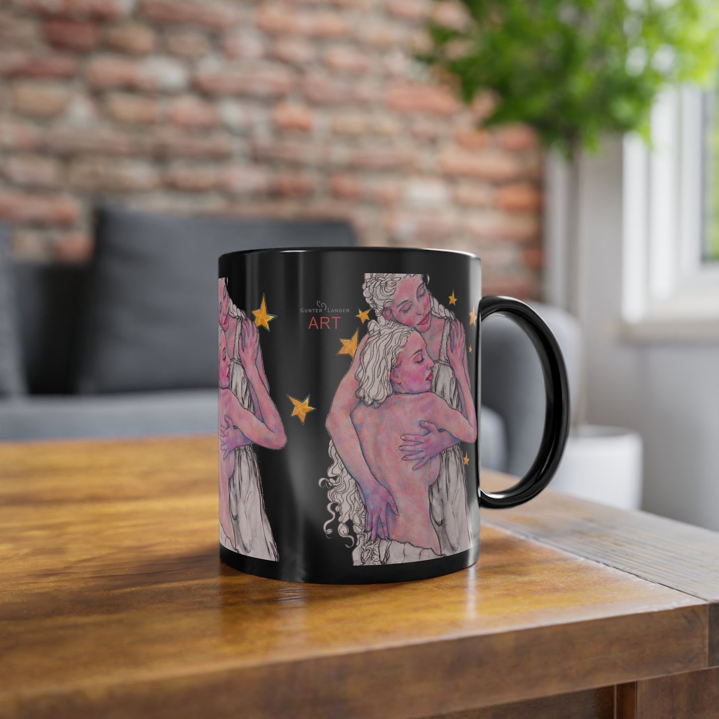 Black Coffee Cup, 11oz - Motiv: Zuflucht, Nachthimmel mit Sternen