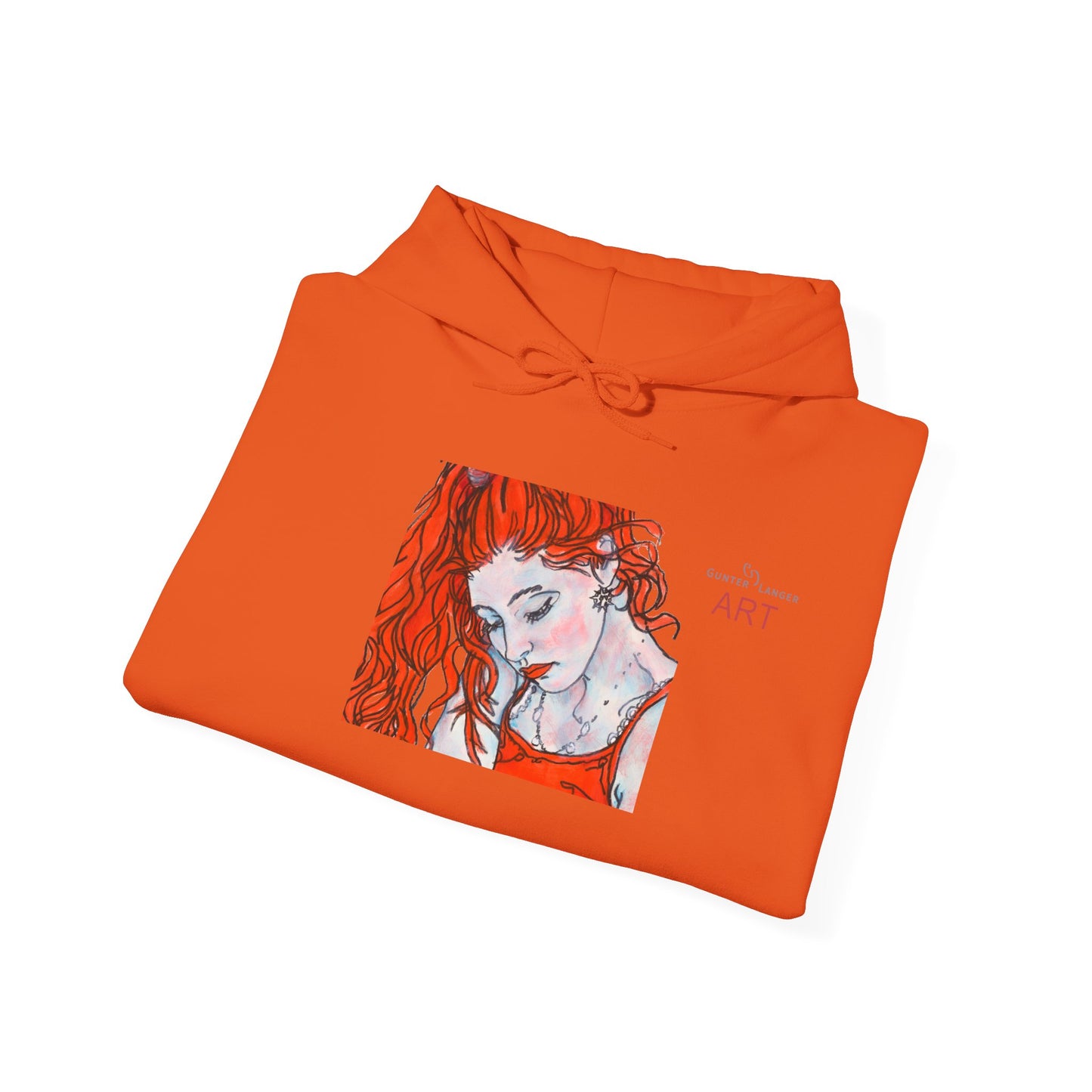 Unisex Heavy Blend™ Hooded Sweatshirt - Motiv: Front Julia (klein 16,5 cm) & Rückseite Julia, H 43 cm