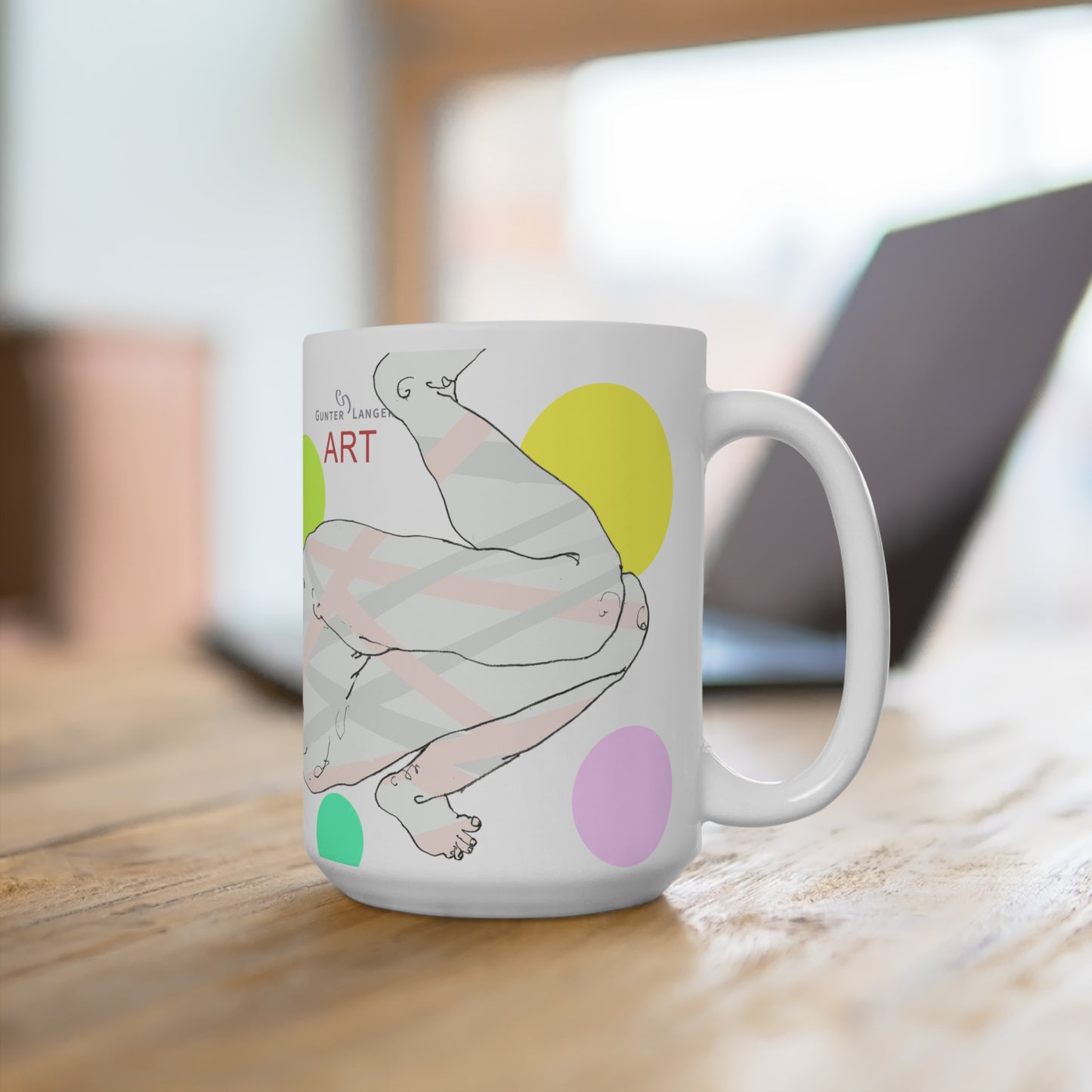 Ceramic Mug (EU) - Motiv: Leonie, Farbkreise, Mikado