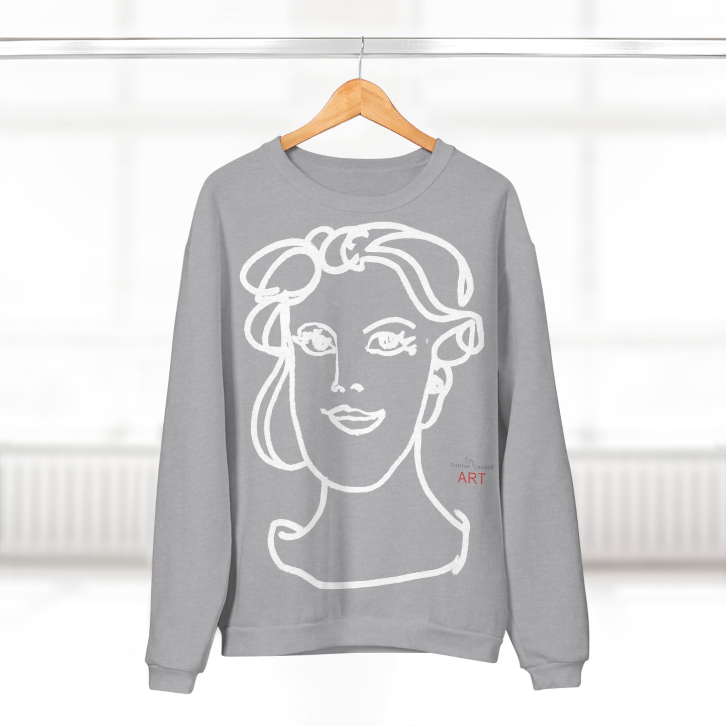Unisex Crew Neck Sweatshirt (EU) - Motiv: Front Gia & Rückseite Gia (weiß)
