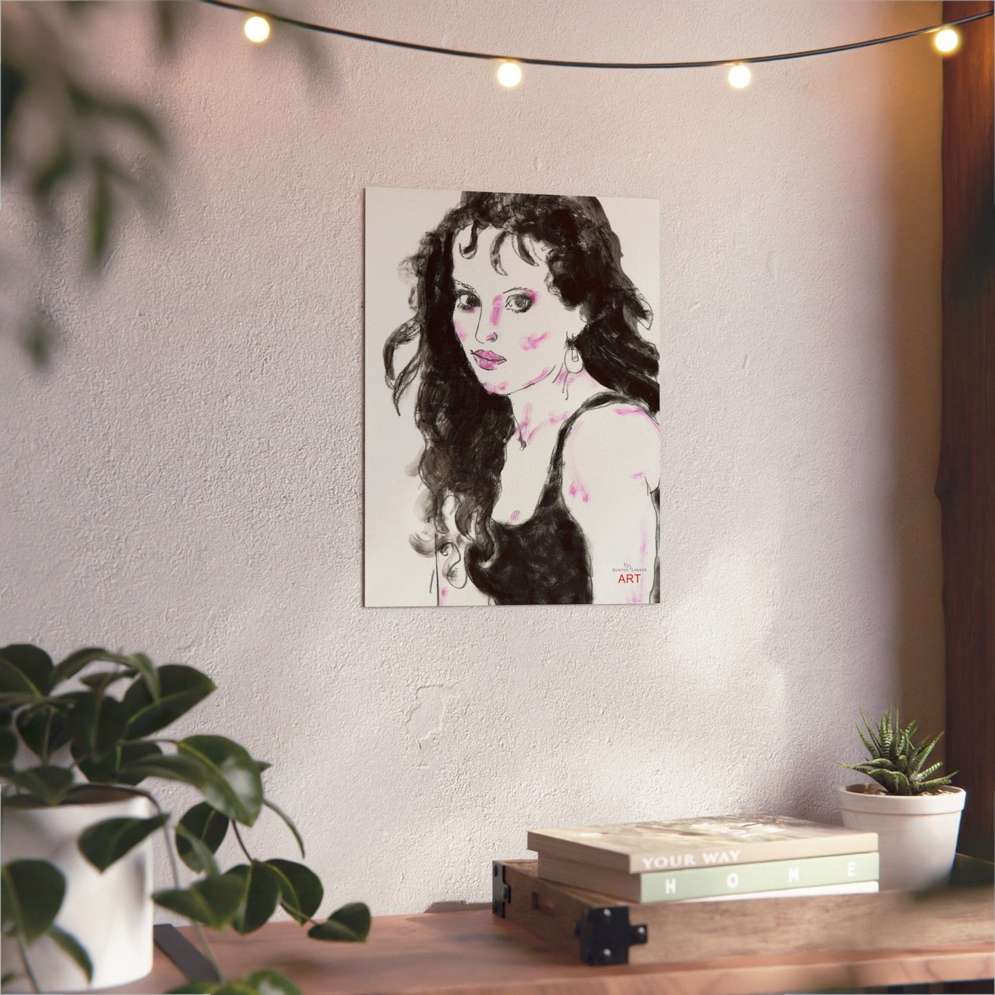 Aluminum Composite Panels - Motiv: Dame in Schwarz, H 40 cm