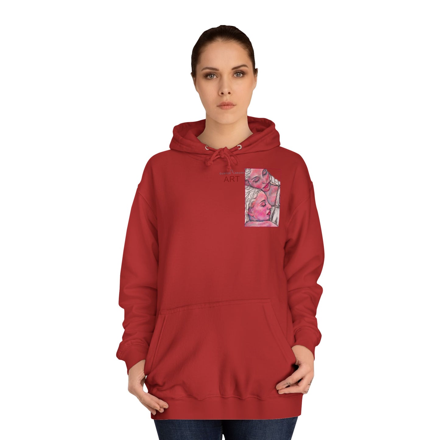 Unisex College Hoodie - Motiv: Front Zuflucht & Rückseite Zuflucht gerahmt