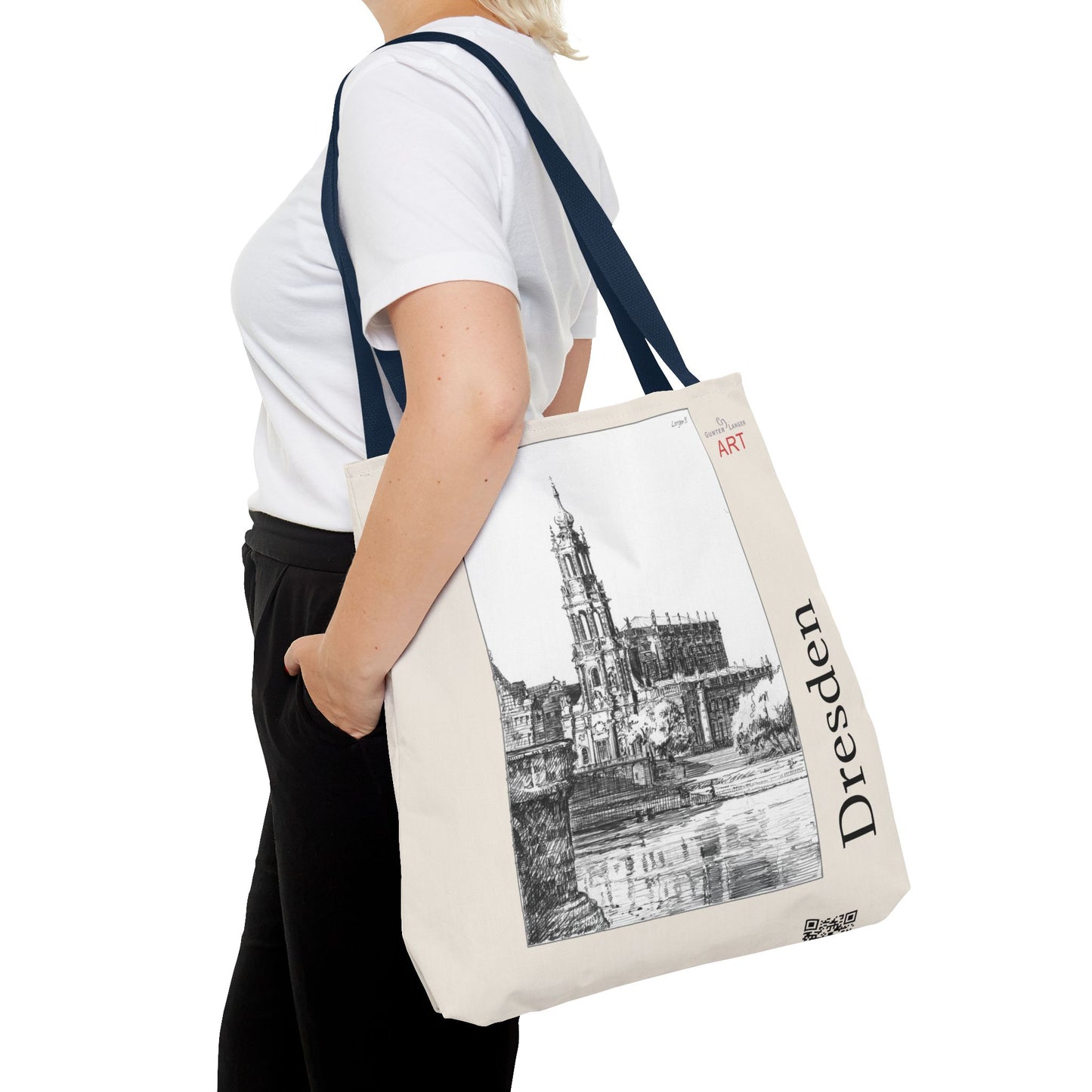 Tote Bag (AOP) - Motiv: Dresden - Hofkirche, Bleistift
