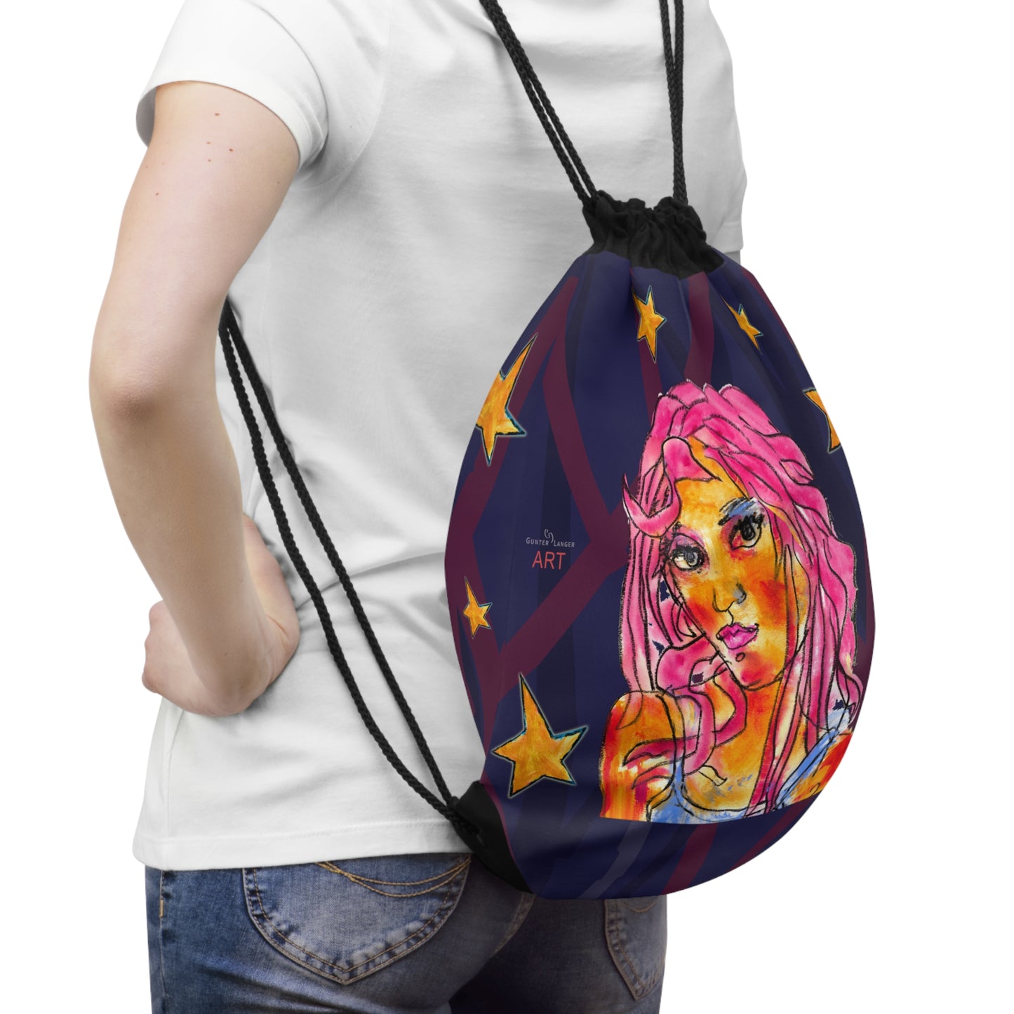 Drawstring Bag - Motiv: Vorderseite und Rückseite, Steffi
