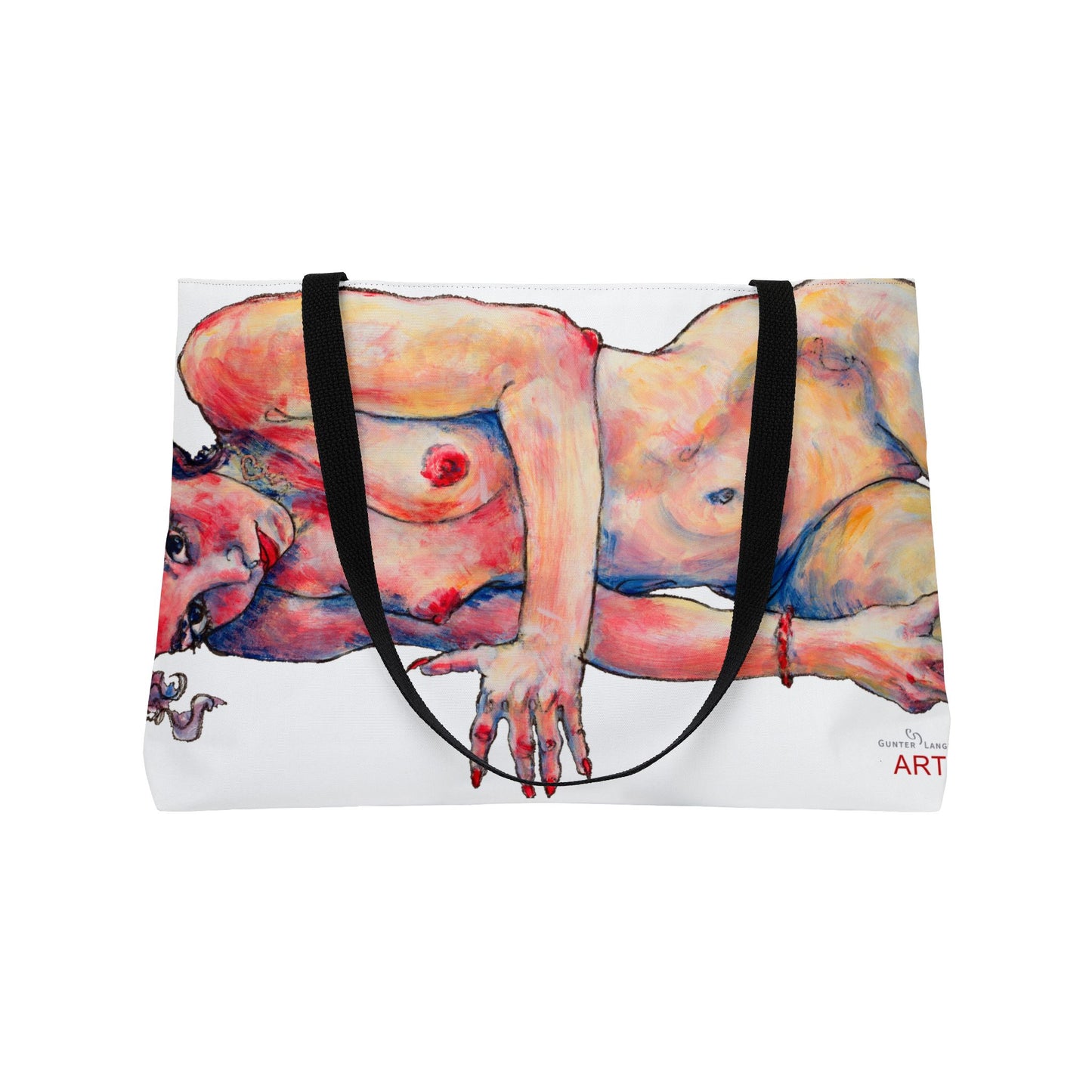 Weekender Tote Bag - Front Marla & Rückseite Anne, Weiß