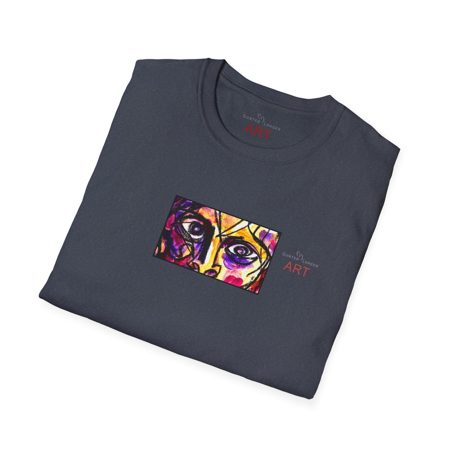 Unisex Softstyle T-Shirt - Motiv: Front Robert (Ausschnitt) & Rückseite Robert, Neck Label