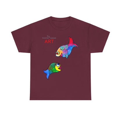 Unisex Heavy Cotton Tee - Motiv: Front Zwei Fische zueinander