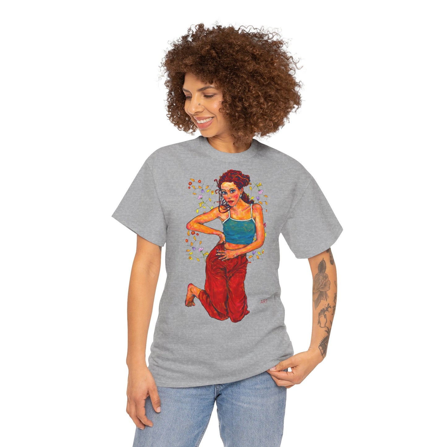 Unisex Heavy Cotton Tee - Motiv: Motiv Lea, Ranken, 49cm, Neck Label