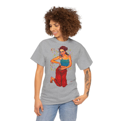 Unisex Heavy Cotton Tee - Motiv: Motiv Lea, Ranken, 49cm, Neck Label