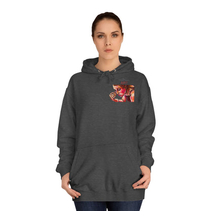 Unisex College Hoodie - Motiv: Front, Marla (Ausschnitt H 10 cm) & Rückseite Marla, H30 cm