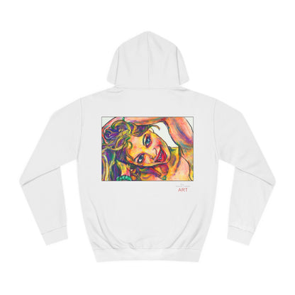 Unisex College Hoodie - Motiv: Frontseite Emma, H24 cm & Rückseite Emma, H28 cm