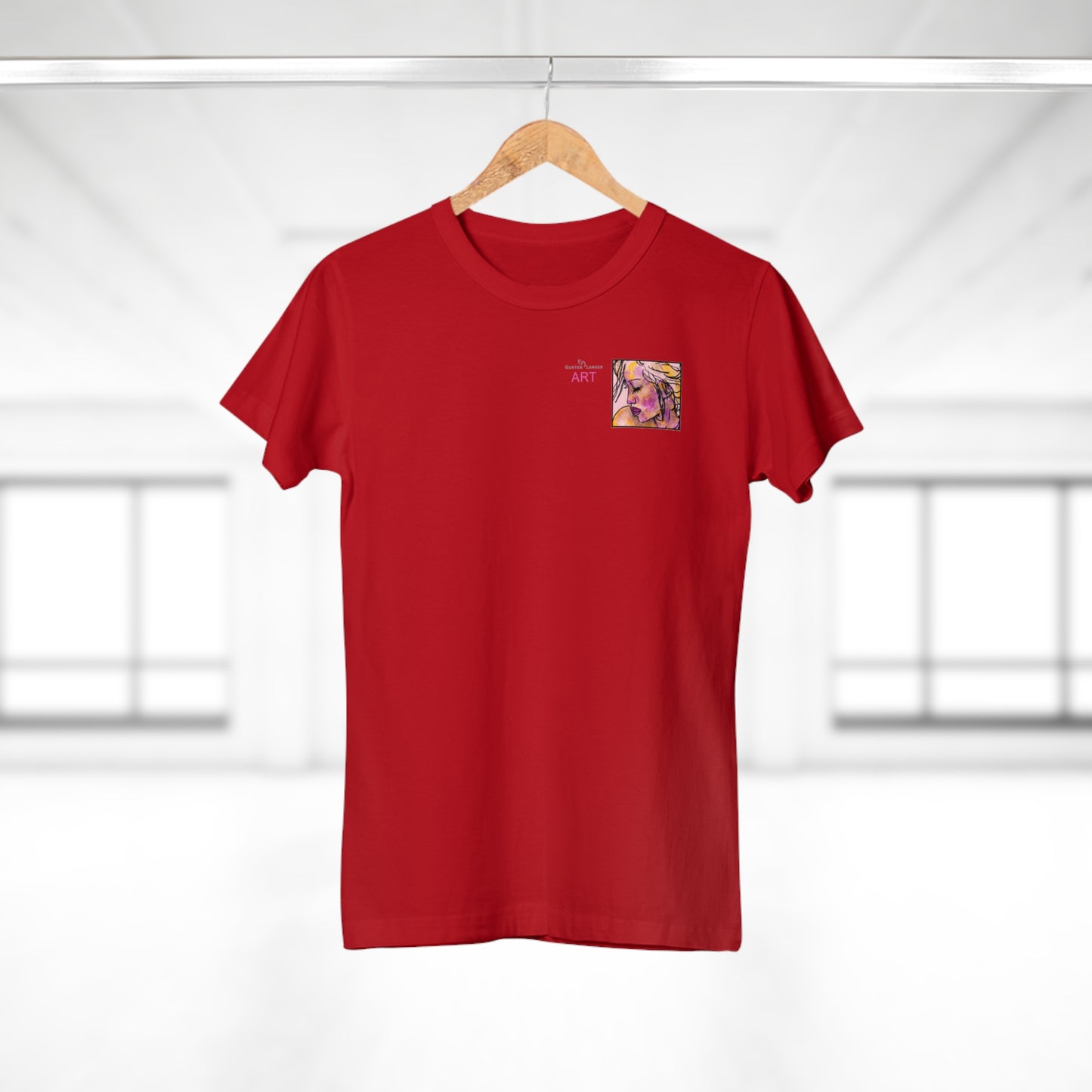 Single Jersey Women's T-shirt- dunkel - Motiv: Lilli, Ausschnitt, H 6,5 cm