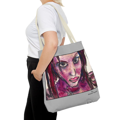 Tote Bag (AOP)- Motiv: Front Lola & Rückseite Lola, Grau