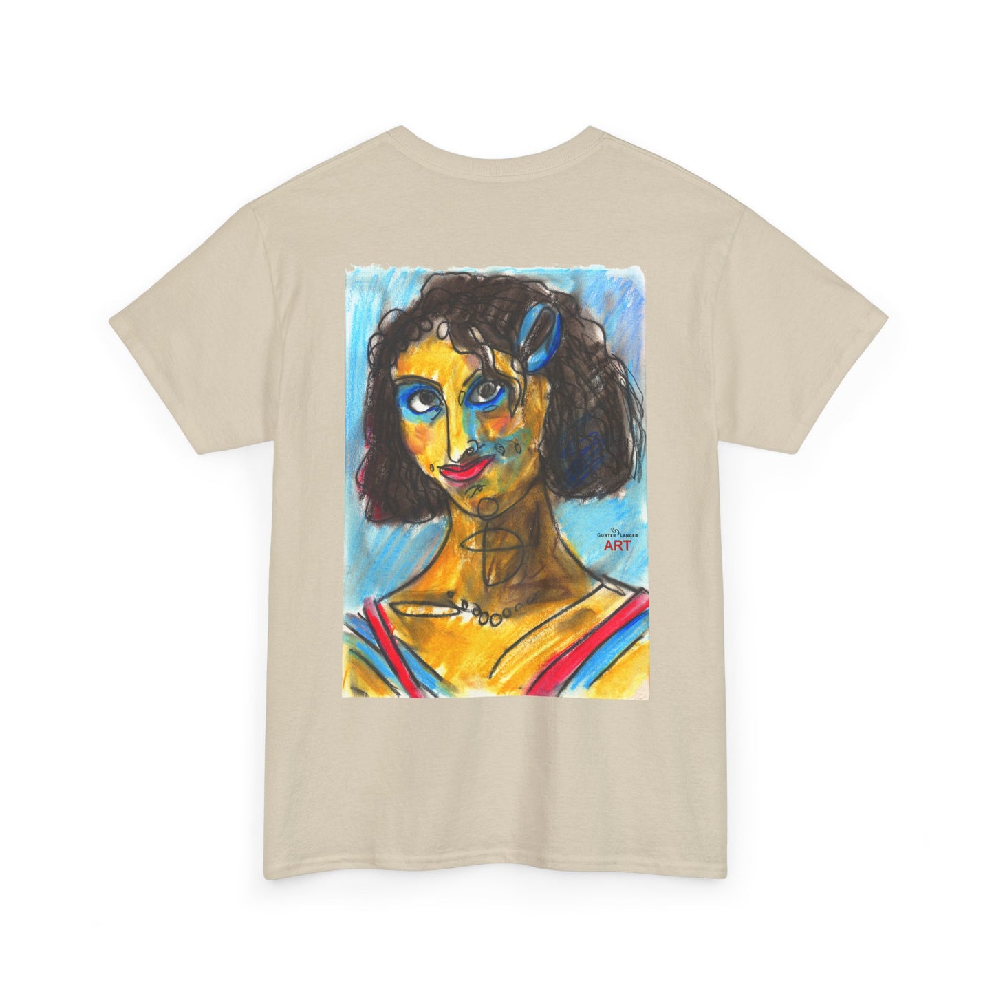 Unisex Heavy Cotton Tee - Motiv Augen & Frechdax, Neck Label