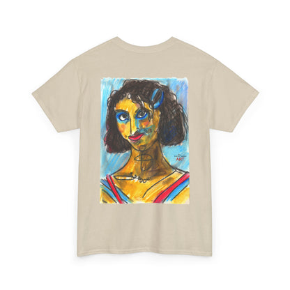 Unisex Heavy Cotton Tee - Motiv Augen & Frechdax, Neck Label