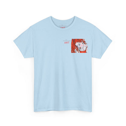 Unisex Heavy Cotton Tee - Motiv:  Front Julia, Ausschnitt & Rückseite Julia, H 49 cm, Aura, N-Label