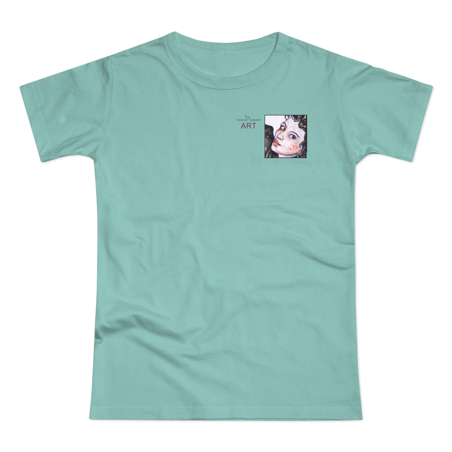 Single Jersey Women's T-shirt - hell - Motiv: Annette, Ausschnitt, H 7,5 cm