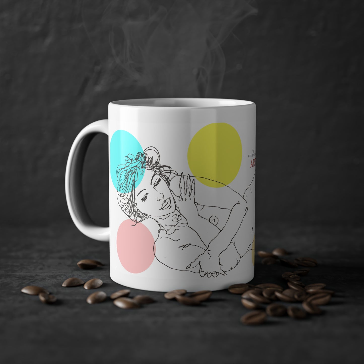 Standard Mug, 11oz - Motiv: Leonie, Farbkreise