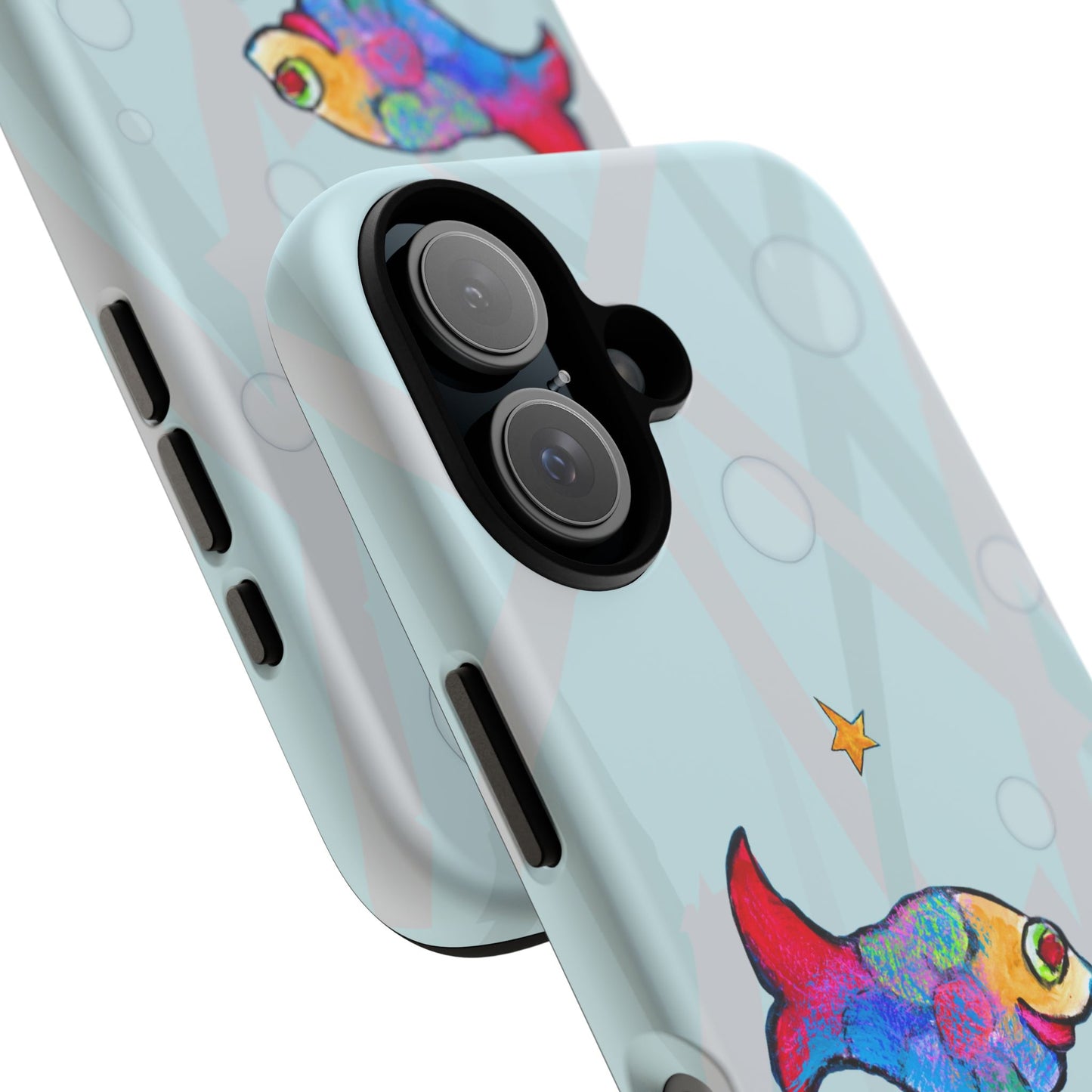 Tough Cases - iPhone - Motiv: "Fische", Mikado blau