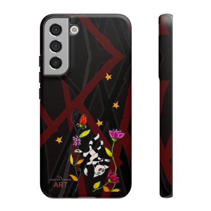 Tough Cases - Google Pixel - Samsung Galaxy - Motiv: Katze schwebt und Ranken, H 7,73 cm, Mikado3