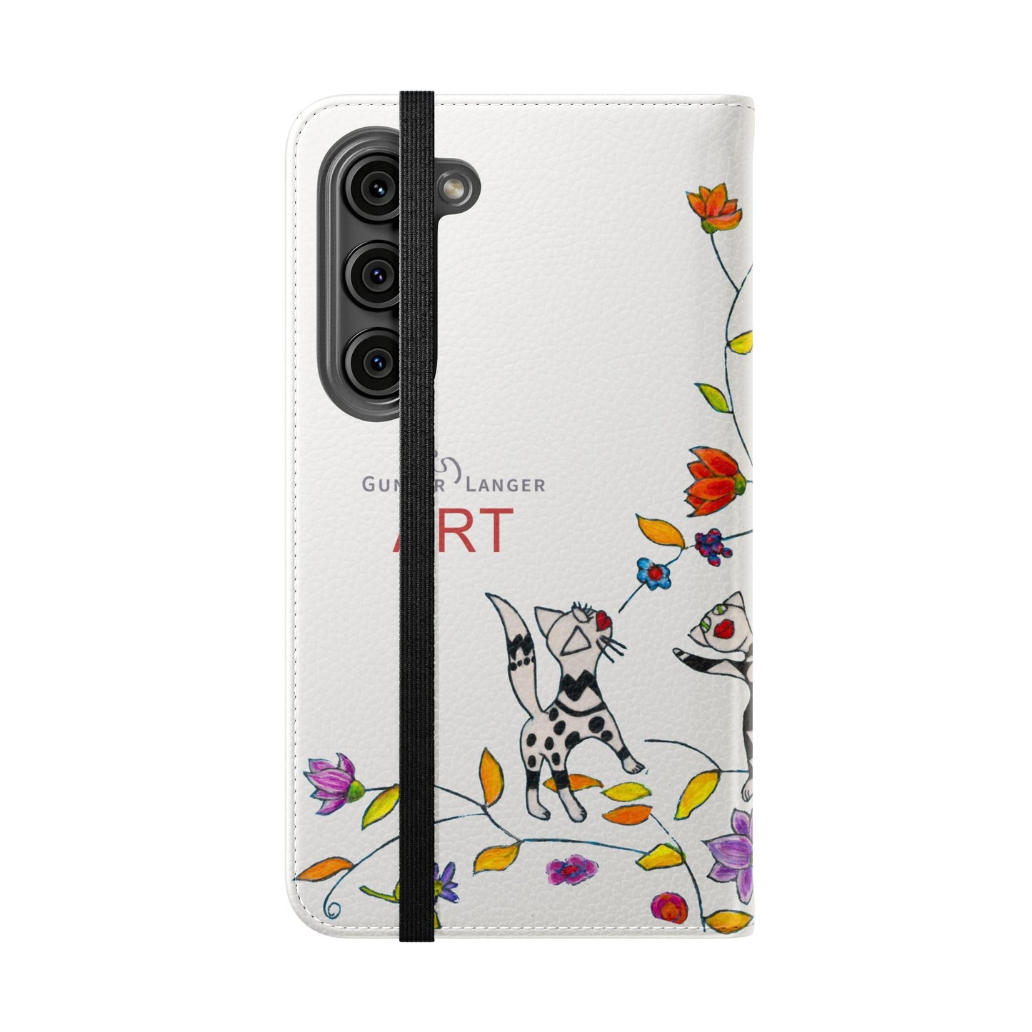 Flip Cases - Motiv: Drei Karierte Katzen auf weiß