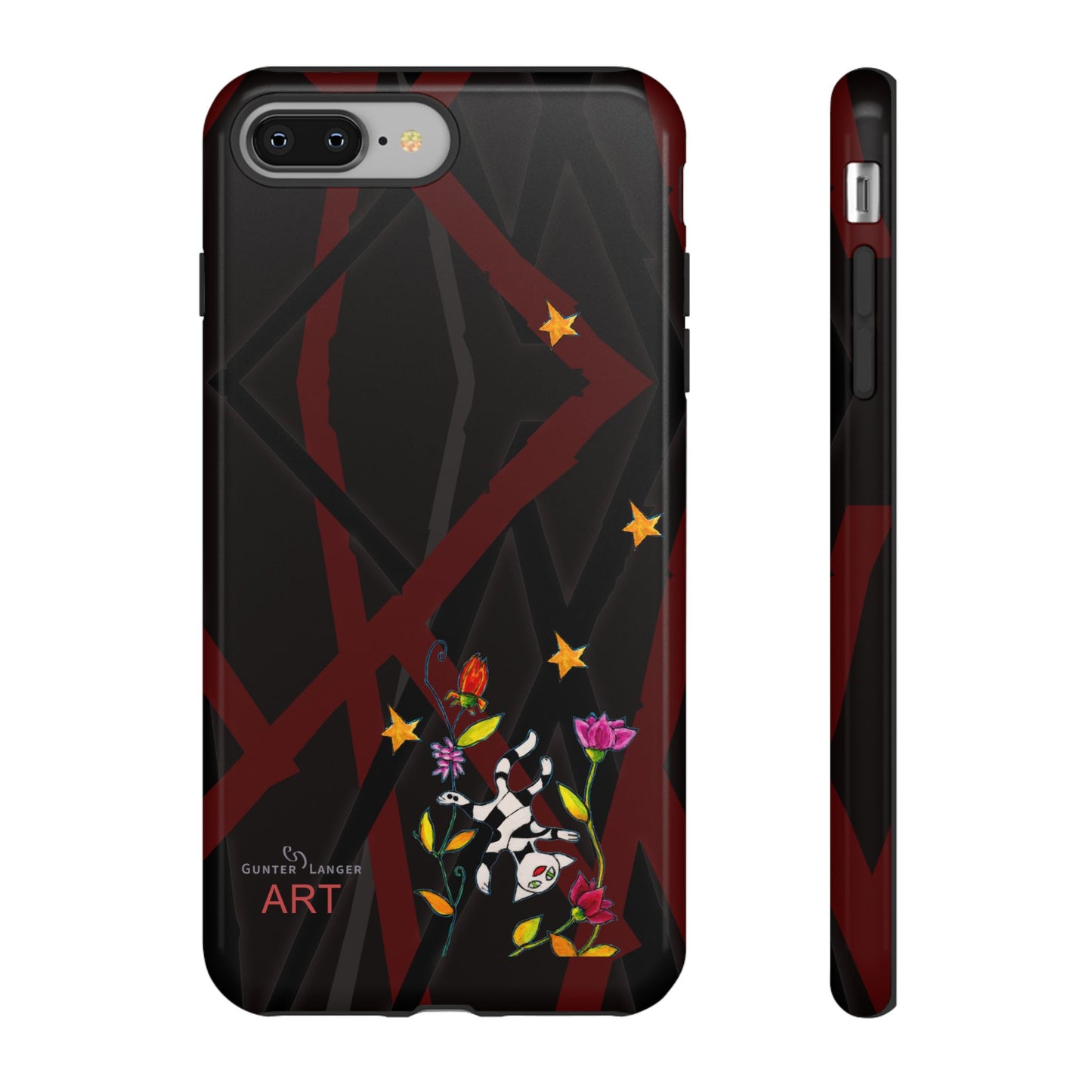 Tough Cases - Motiv: Katze schwebt und Ranken, H 5,26 cm, Mikado3