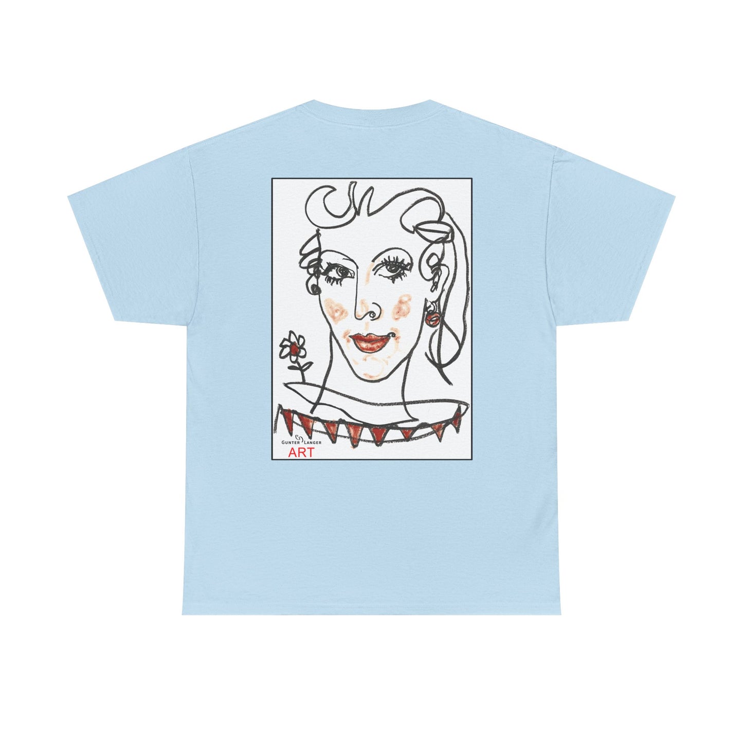 Unisex Heavy Cotton Tee - Motiv: Front Logo & Rückseite Lina, Neck Label