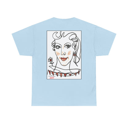 Unisex Heavy Cotton Tee - Motiv: Front Logo & Rückseite Lina, Neck Label