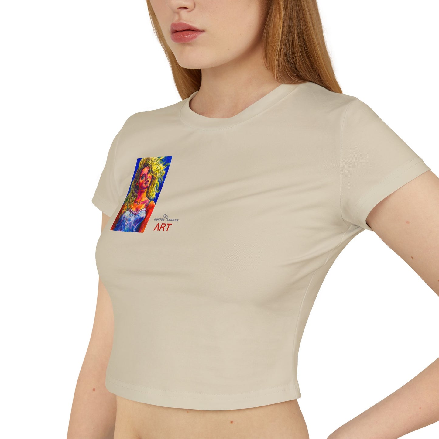 Women's Baby Tee - Motiv: Front Mascha, H36 cm & Rückseite Mascha, H 9,5 cm