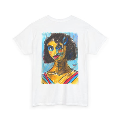 Unisex Heavy Cotton Tee - Motiv Augen & Frechdax, Neck Label