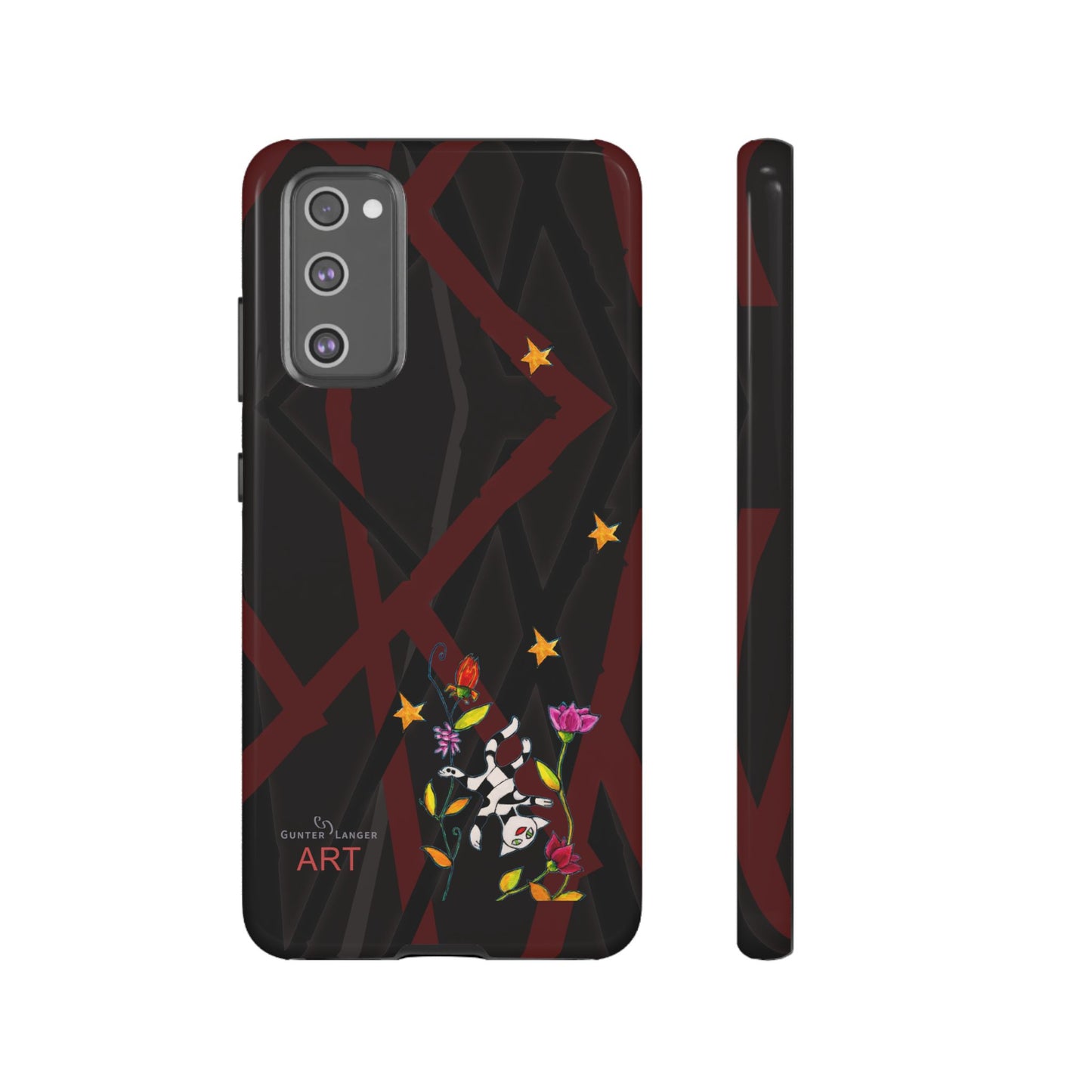Tough Cases - Motiv: Katze schwebt und Ranken, H 5,26 cm, Mikado3