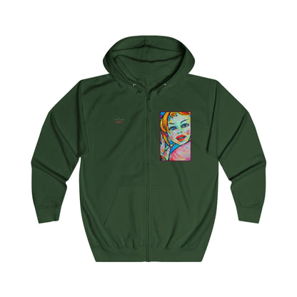 Unisex Full Zip Hoodie - Motiv: Frontseite Sophia & Rückseite Party