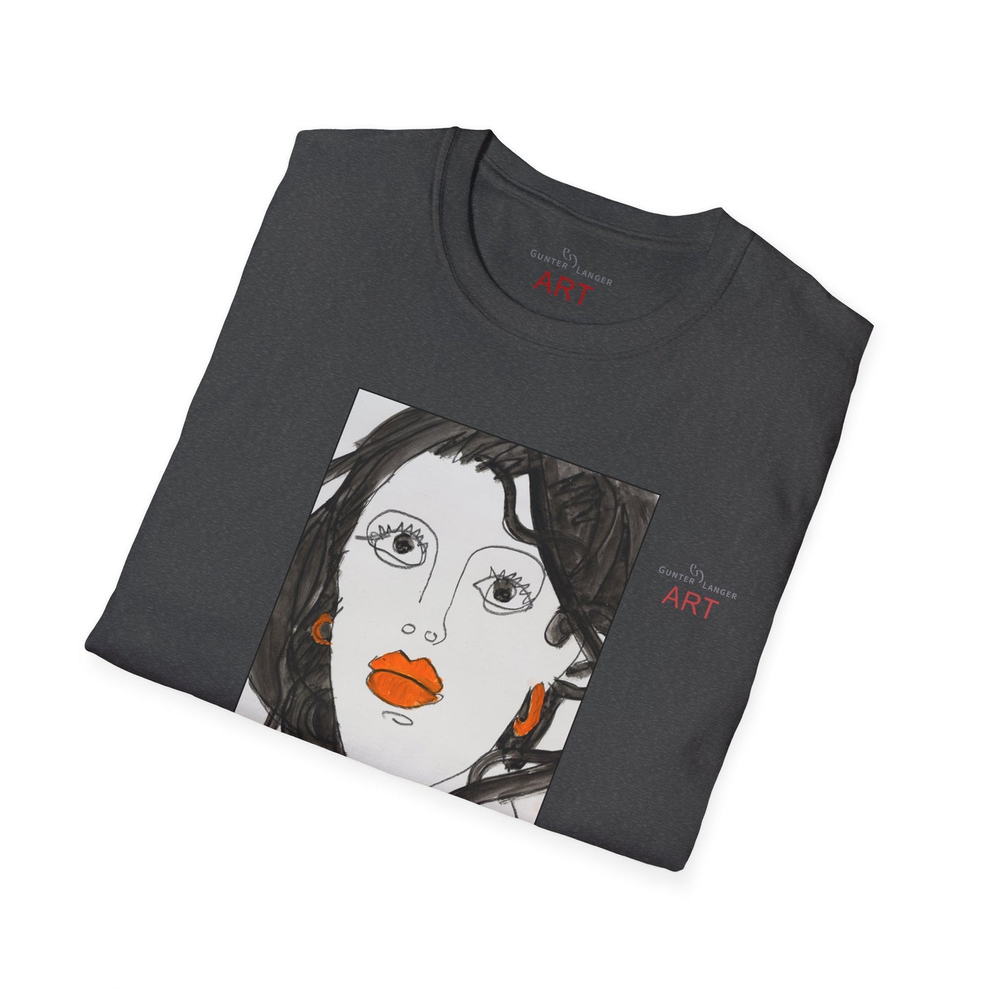 Unisex Softstyle T-Shirt - Motiv: Front & Rückseite Edda, 28,5 cm, Neck Label