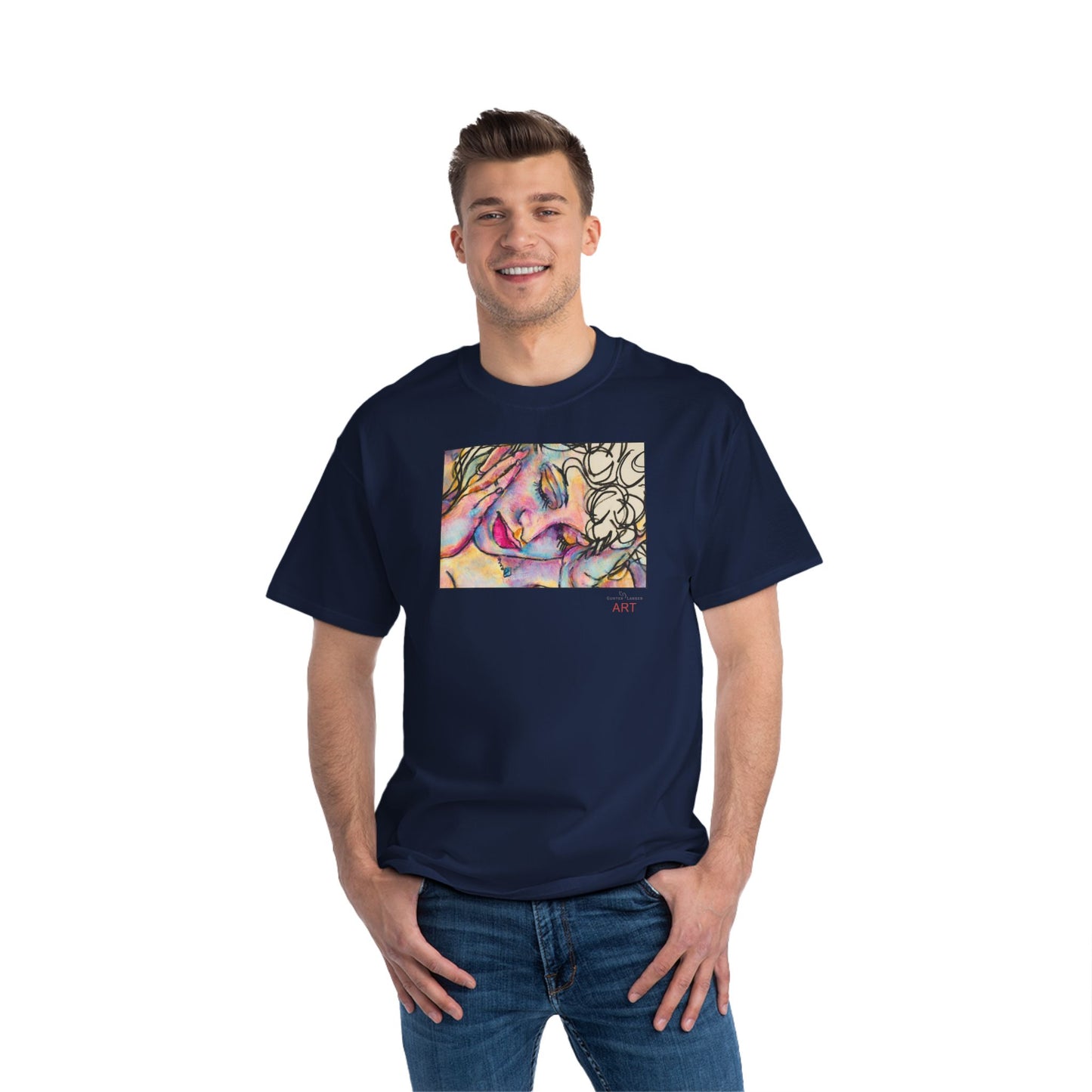 Beefy-T®  Short-Sleeve T-Shirt - Motiv: Front Mara, H 20 cm & Rückseite Mara, H 26 cm