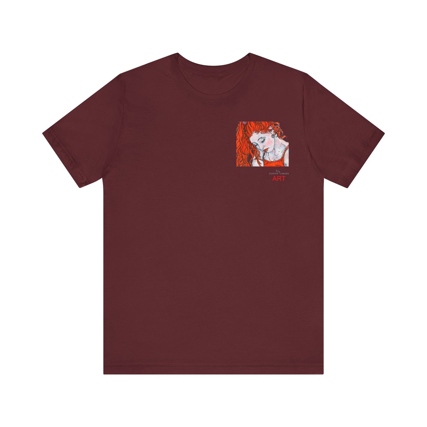 Unisex Jersey Short Sleeve Tee - Motiv: Front Julia (Ausschnitt) & Rückseite Julia, H 49 cm