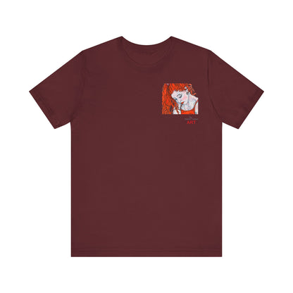 Unisex Jersey Short Sleeve Tee - Motiv: Front Julia (Ausschnitt) & Rückseite Julia, H 49 cm