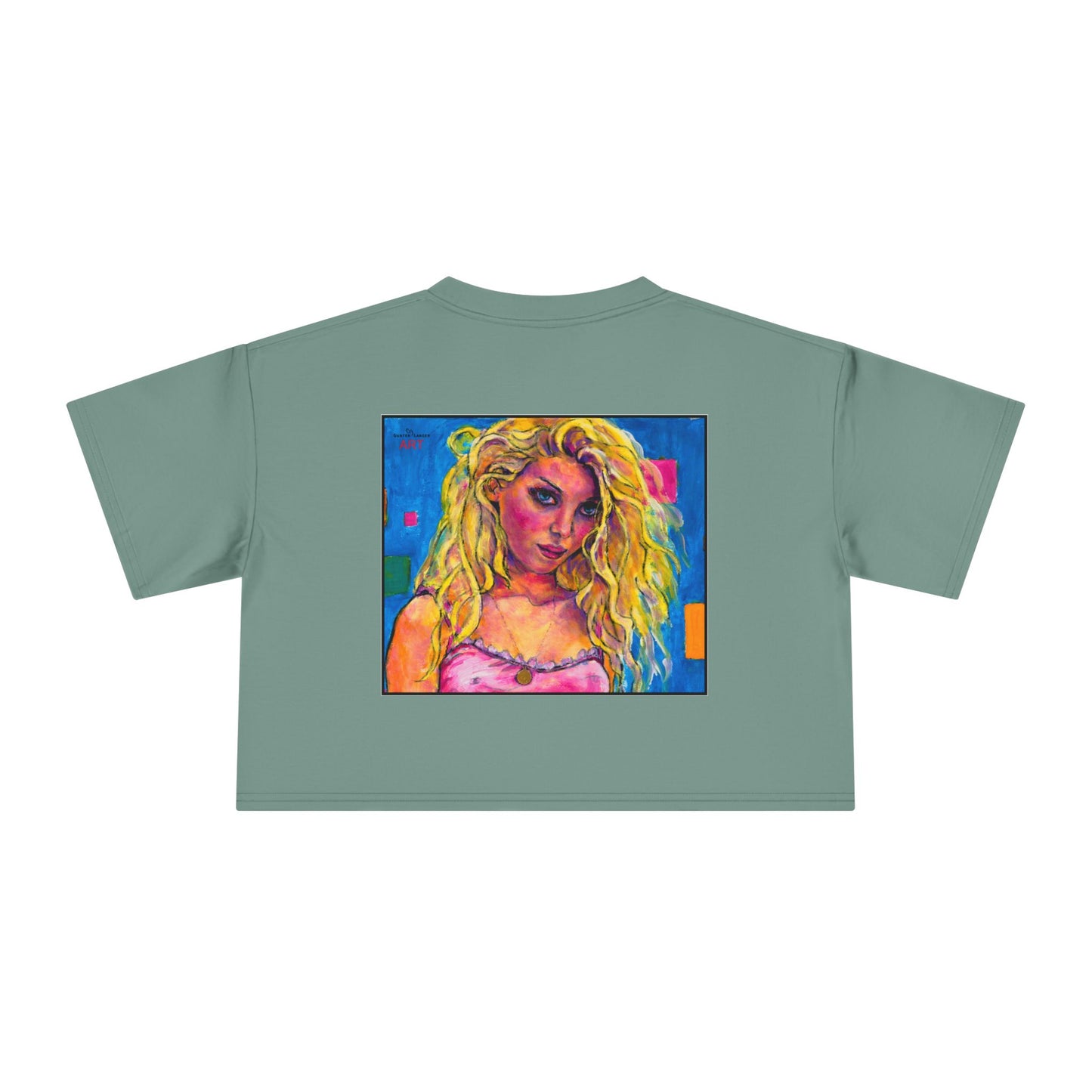 Women's Crop Tee - Motiv: Front "Maria" H 8,6 cm & Rückseite "Maria" (Ausschnitt) H 24,8 cm