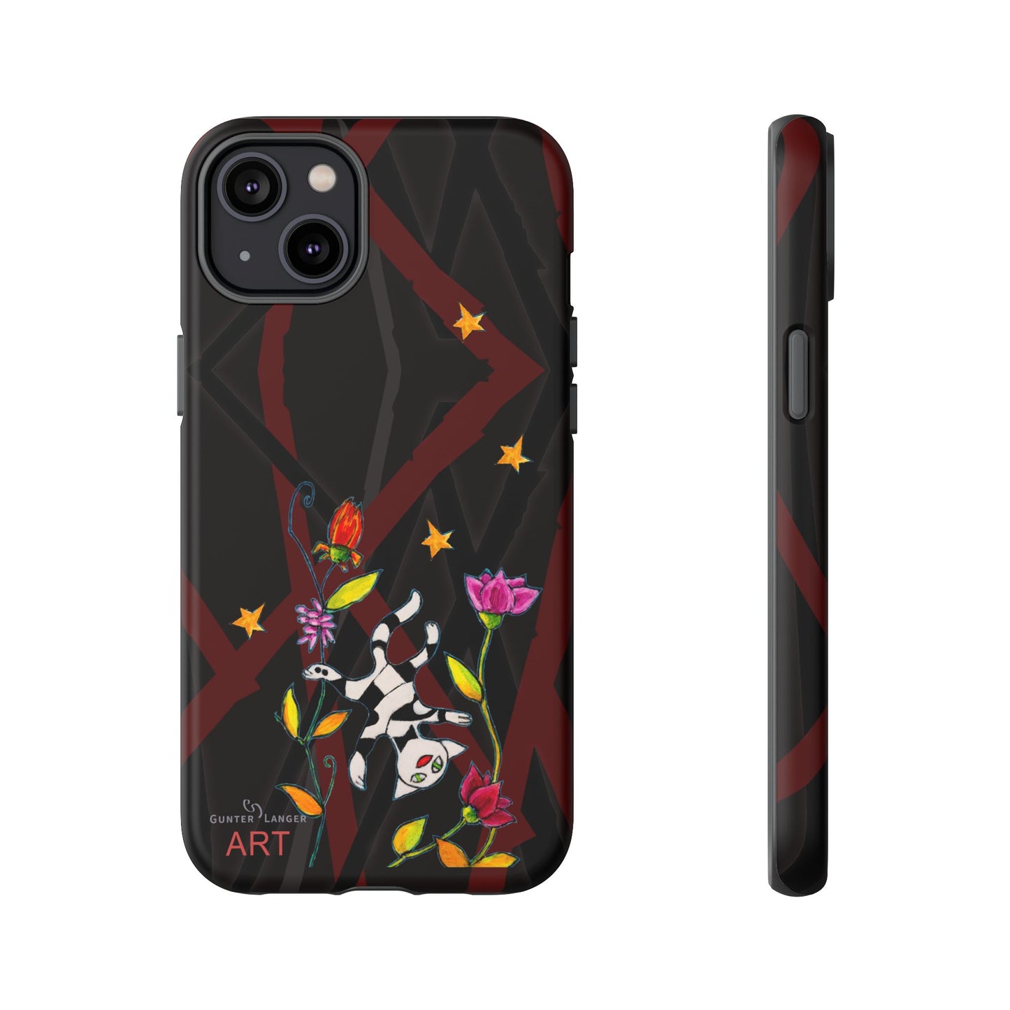 Tough Cases - Motiv: Katze schwebt und Ranken, H 7,73 cm, Mikado3